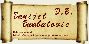 Danijel Bumbulović vizit kartica